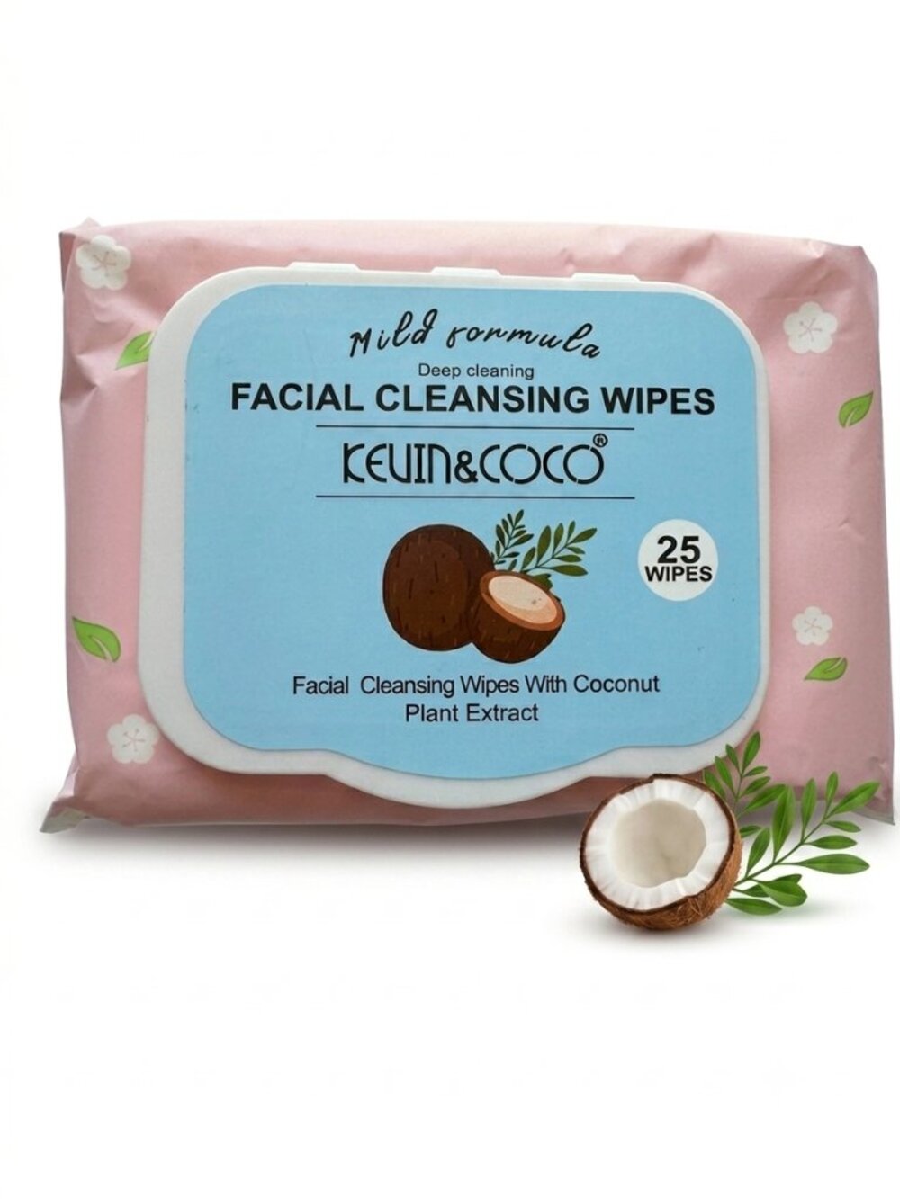 Kevin & Coco Coconut Facial Cleansing Wipes 25 Count